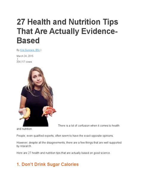 27 Health and Nutrition Tips That Are Actually Evidence.